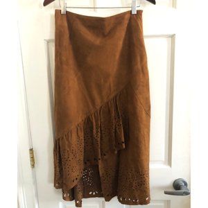 MABRUN Asymmetrical Suede Maxi skirt in size 10US/44EUR.